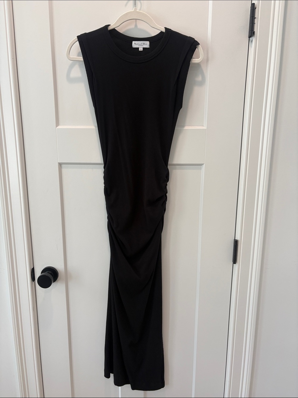 Michael Stars Black Sleeveless Ruched Maxi Dress